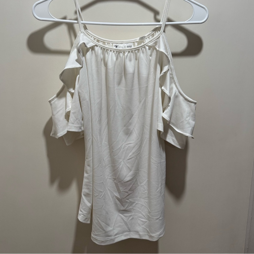 NWT New York & Company white Cold-Shoulder Blouse